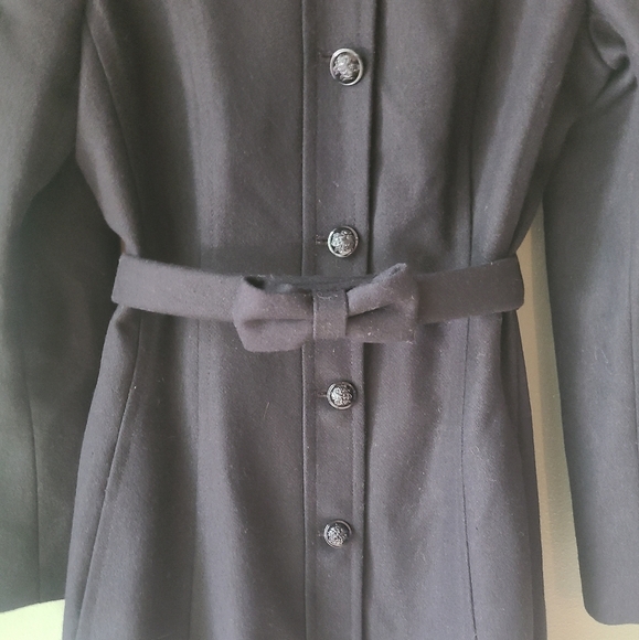 Banana Republic Faux Fur Trim Bow Coat, Size Small - Picture 4 of 8